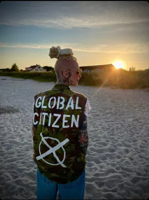 GLOBAL CITIZEN Sleeveless Green Camo Jacket