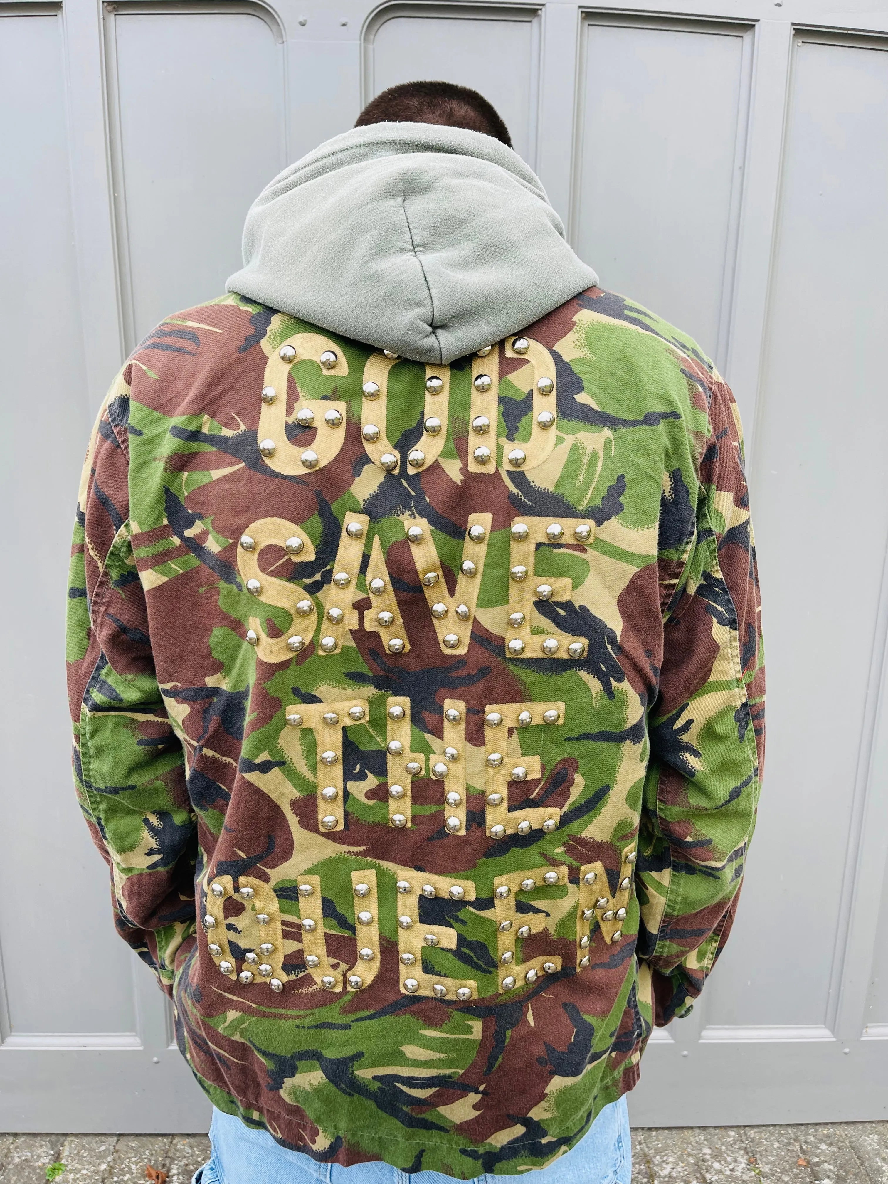 God Save The Queen Green Camo Jacket
