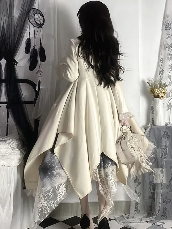 Gothic Lolita Coats Black Ruffles Polyester Overcoat Coat Fall Lolita Outwears