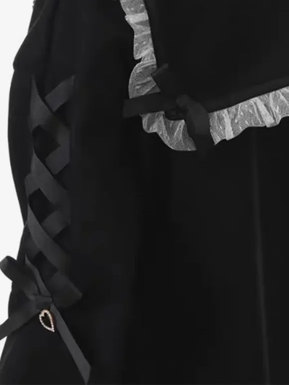 Gothic Lolita Coats White Ruffles Bows Polyester Overcoat Coat Fall Lolita Outwears