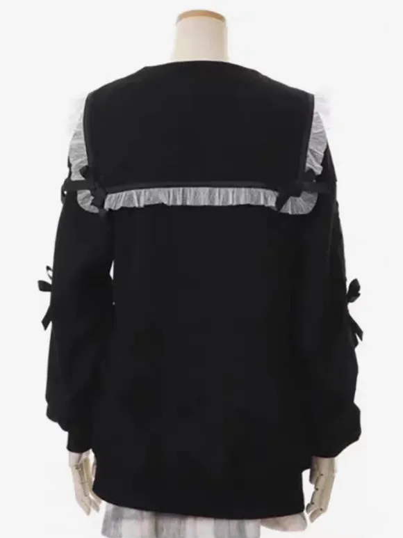 Gothic Lolita Coats White Ruffles Bows Polyester Overcoat Coat Fall Lolita Outwears