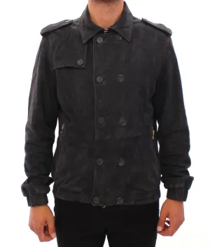 Gray Suede Leather Jacket