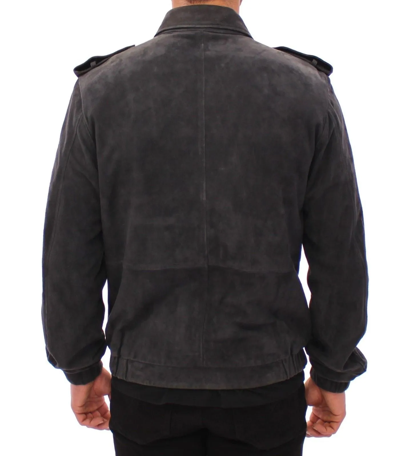 Gray Suede Leather Jacket