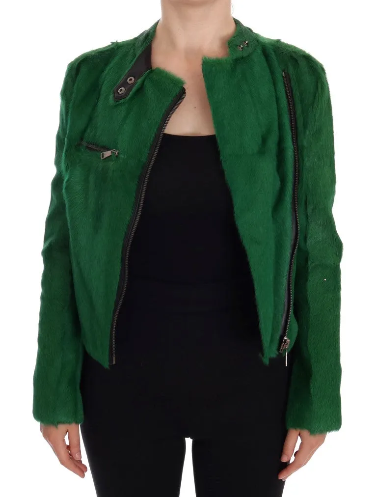 Green Lamb Goat Fur Jacket