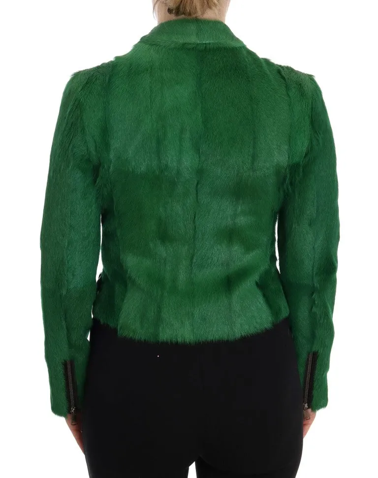 Green Lamb Goat Fur Jacket