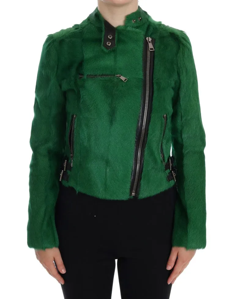 Green Lamb Goat Fur Jacket