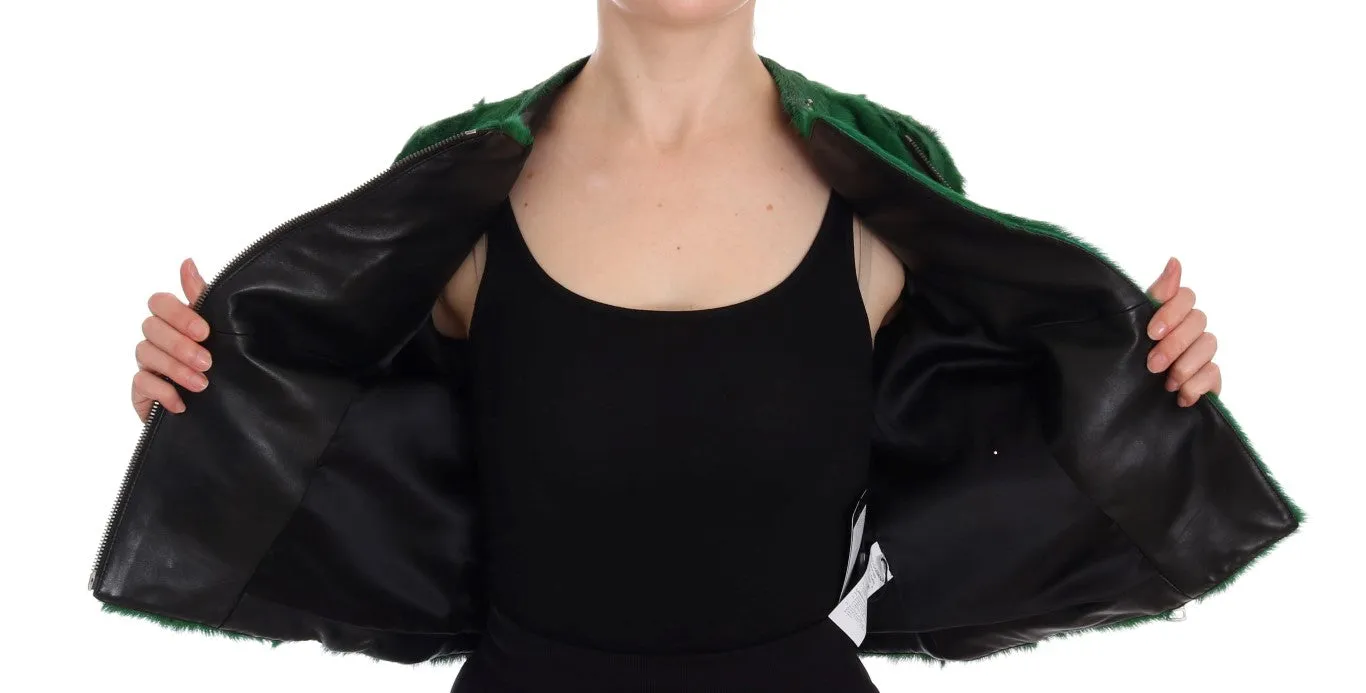 Green Lamb Goat Fur Jacket