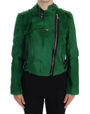 Green Lamb Goat Fur Jacket