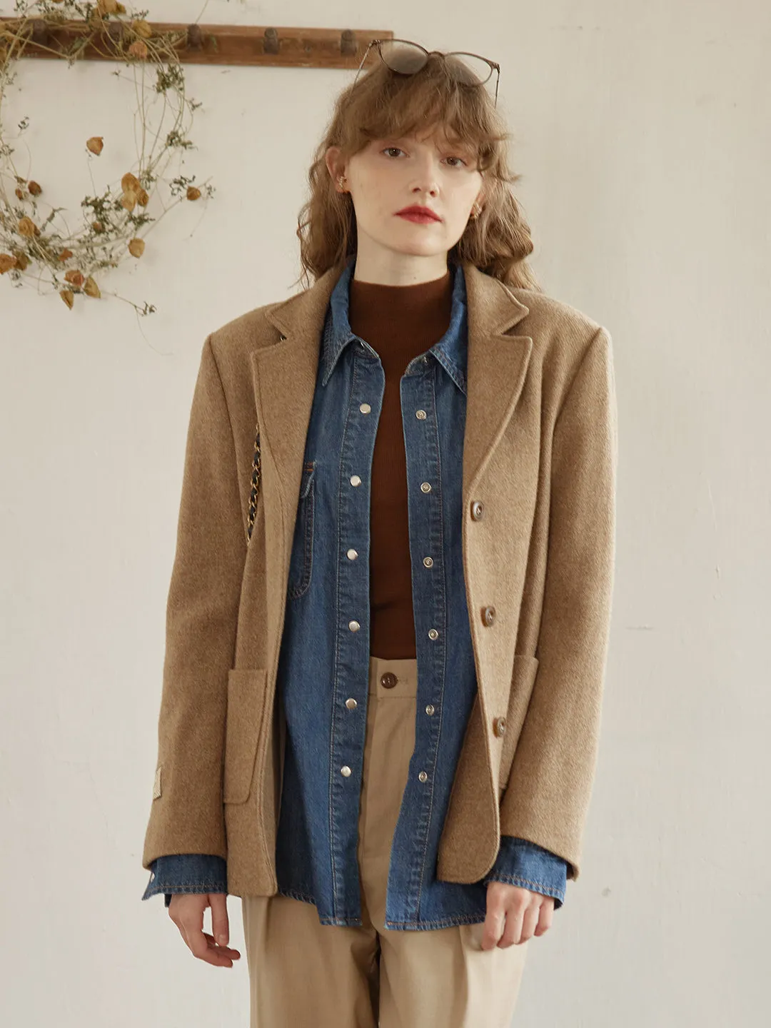 Hadley Camel 100% Wool Blazer