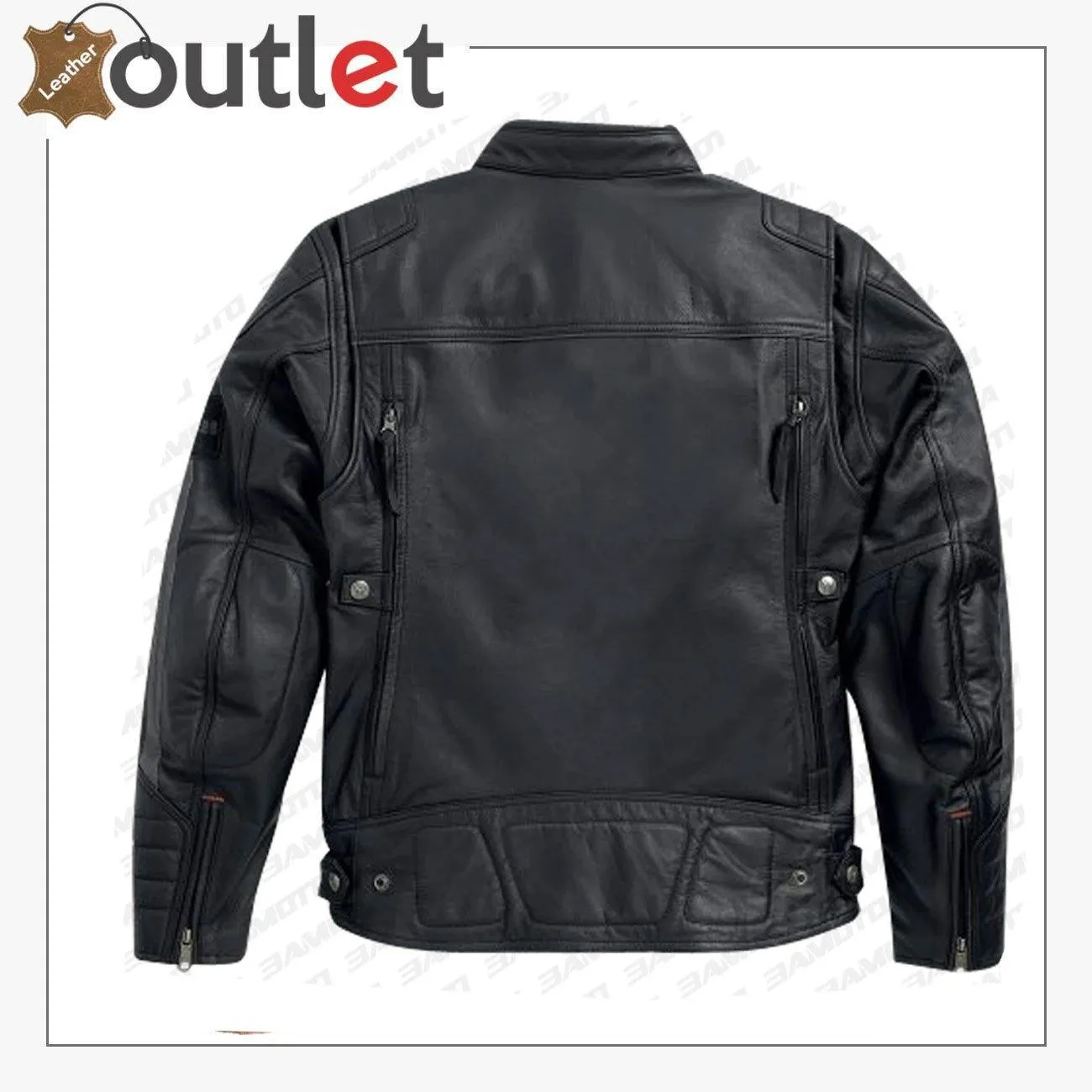 Harley Davidson Mens EXMOOR Reflective Wing Motorcycle Leather Jacket