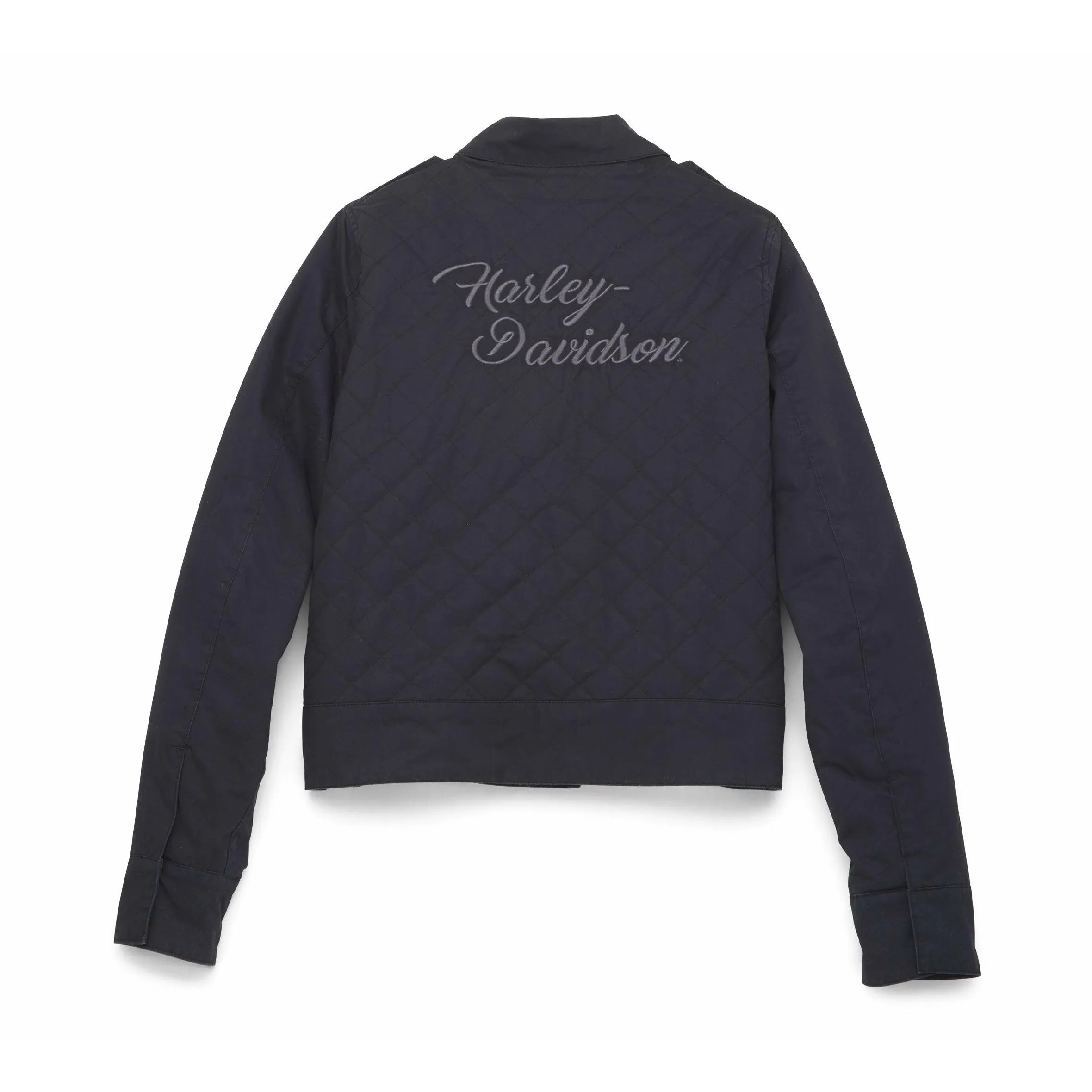 Harley Davidson® Women's Silver Wing Script Font Motorcycle Jacket