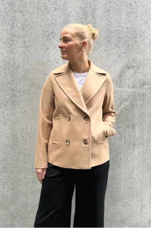 HARRIS WHARF LONDON - PEACOAT LIGHT PRESSED WOOL BEIGE