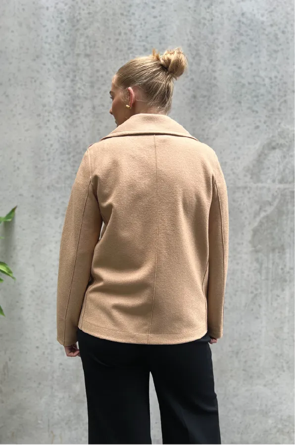 HARRIS WHARF LONDON - PEACOAT LIGHT PRESSED WOOL BEIGE