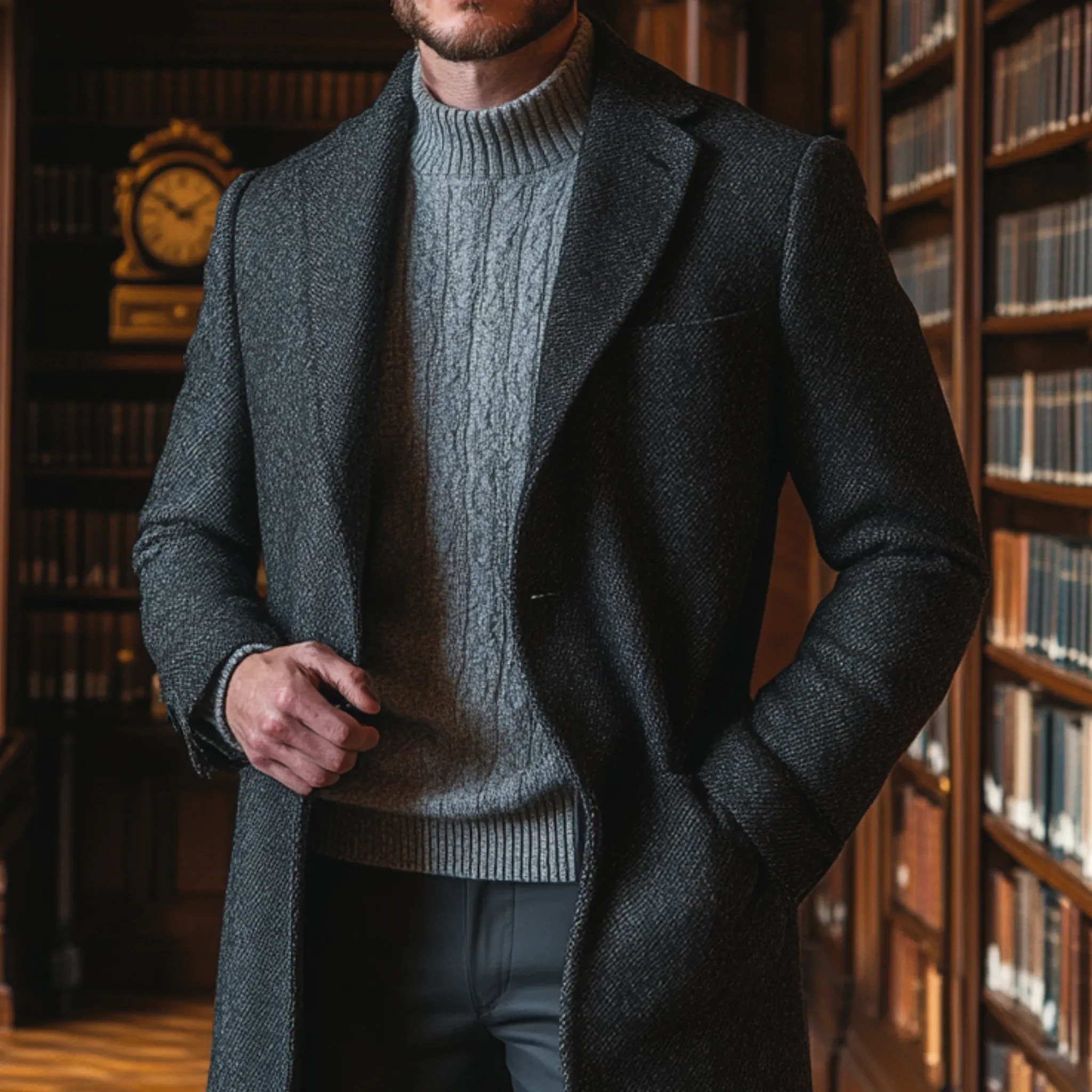 HARVARD WOOL BLEND WINDBREAKER OVERCOAT