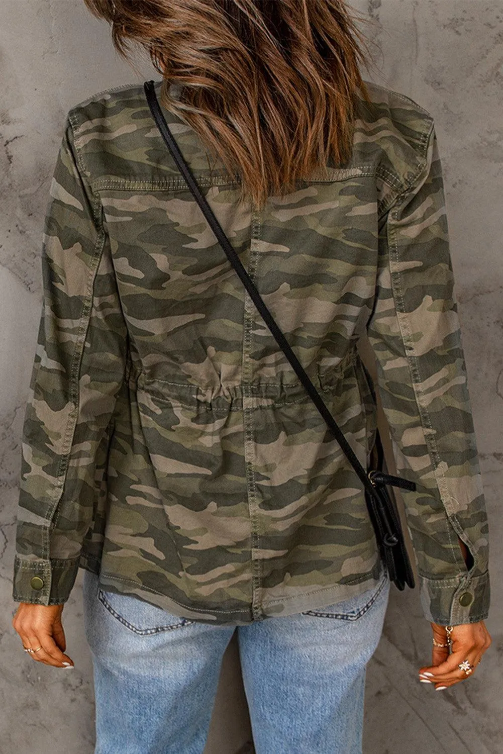 Hazel Blues® | Camouflage Snap Down Jacket