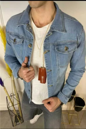 HB Mens Denim Jacket Stretchable Fine Lycra