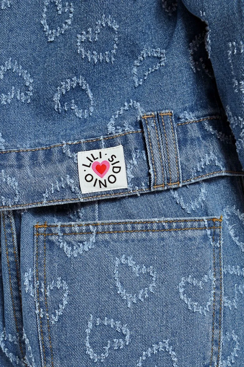 HEART PATTERN DENIM JACKET