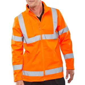 Hi-vis Soft Shell Lightweight Rail Spec Jacket - Orange