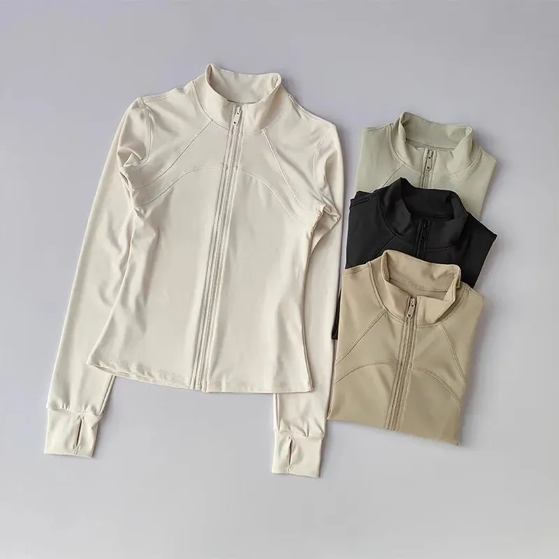 High-End Women's Yoga Suit with Standing Workout  Sweatshirt