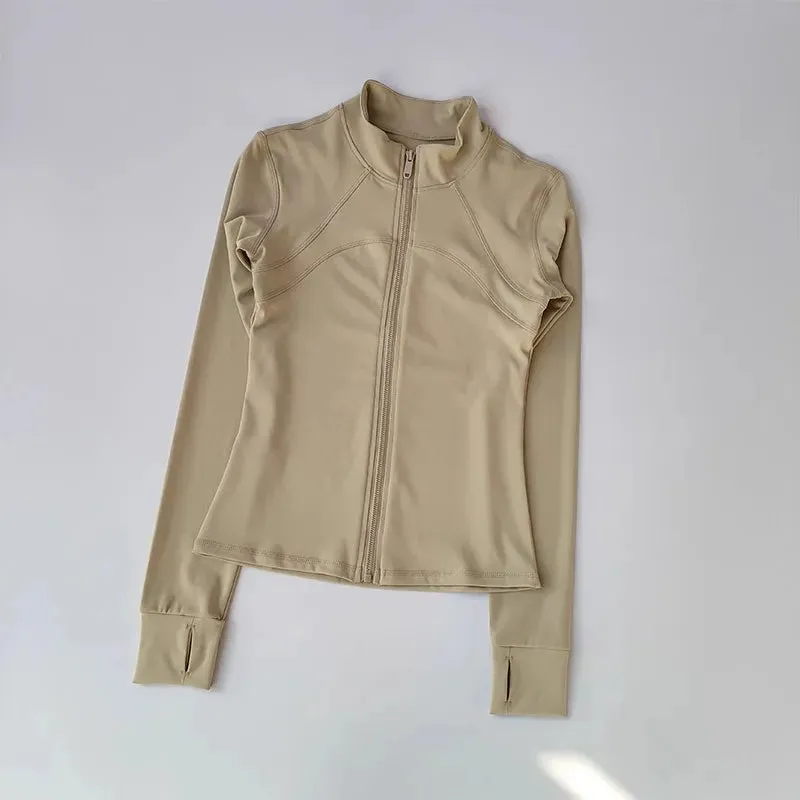 High-End Women's Yoga Suit with Standing Workout  Sweatshirt