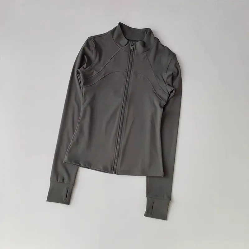 High-End Women's Yoga Suit with Standing Workout  Sweatshirt