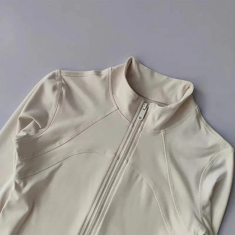 High-End Women's Yoga Suit with Standing Workout  Sweatshirt