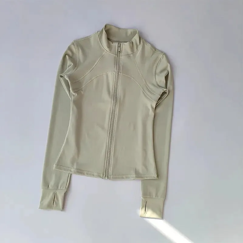 High-End Women's Yoga Suit with Standing Workout  Sweatshirt