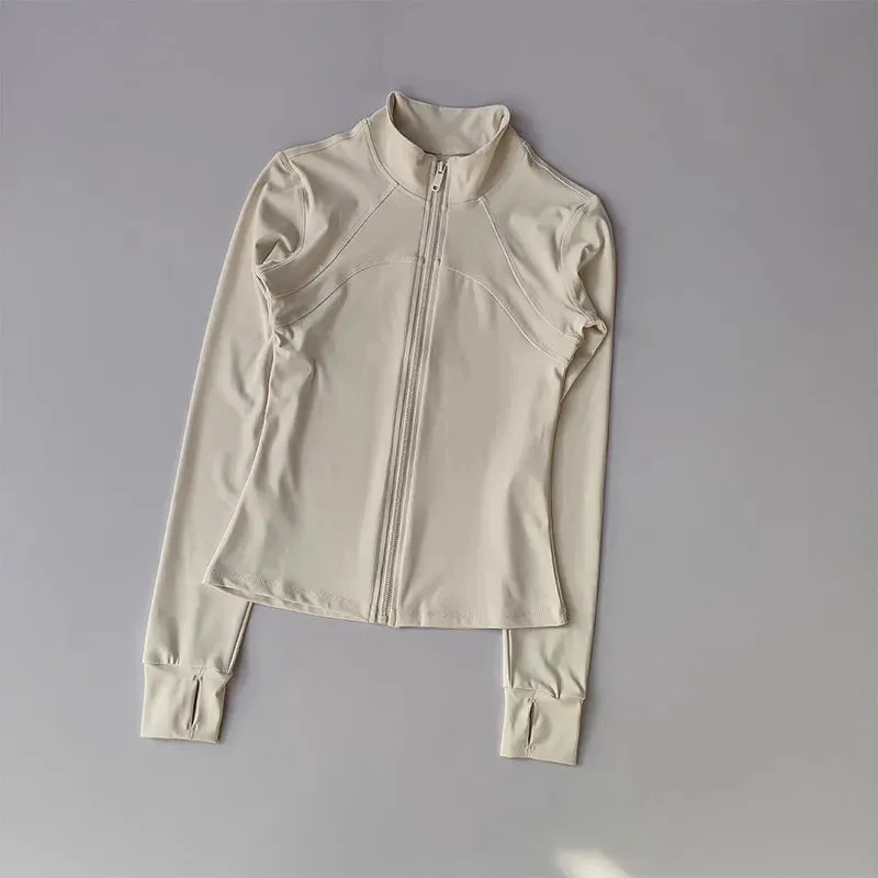 High-End Women's Yoga Suit with Standing Workout  Sweatshirt