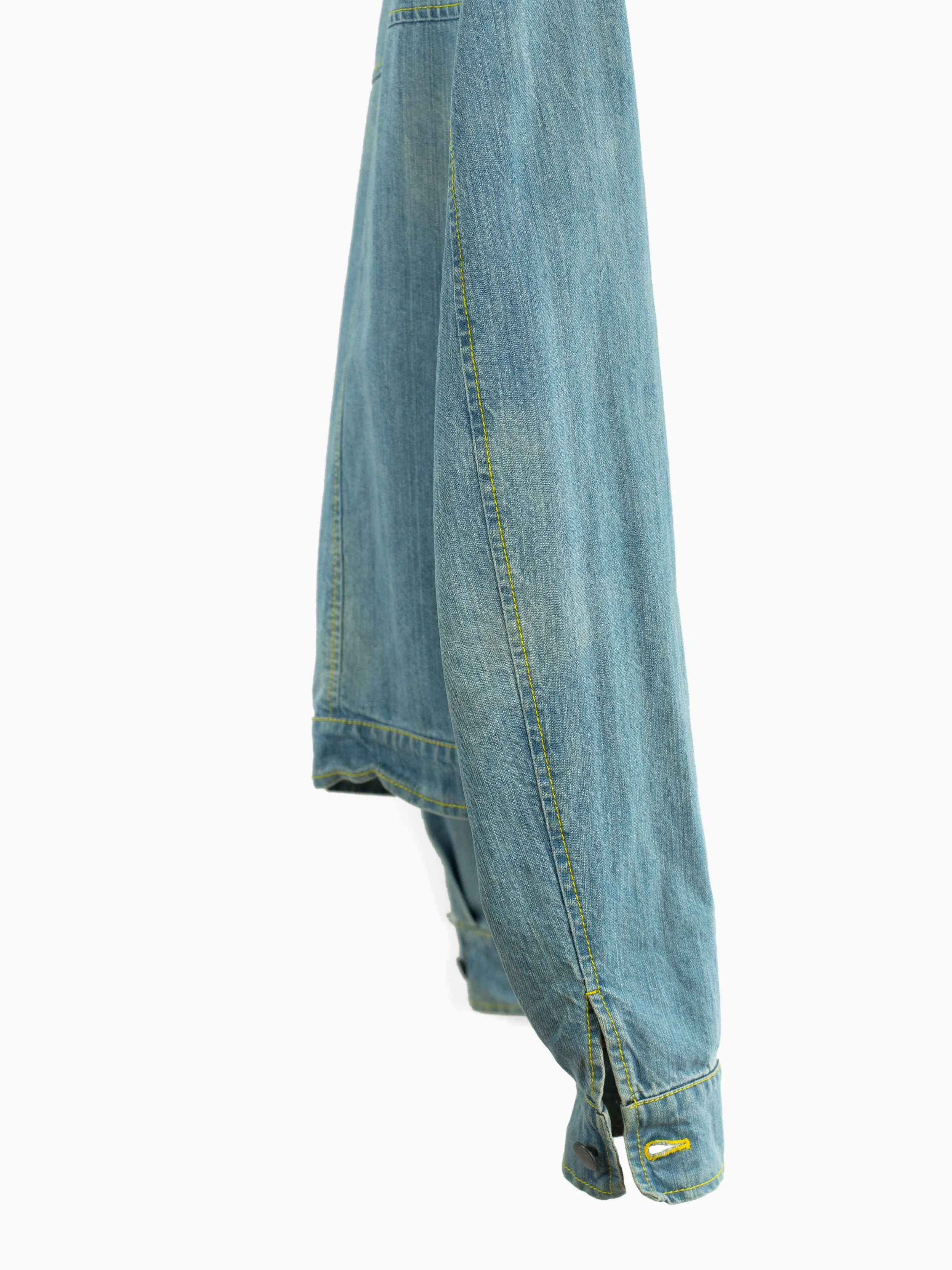 Hussein Chalayan 00s Light Wash Denim Work Jacket