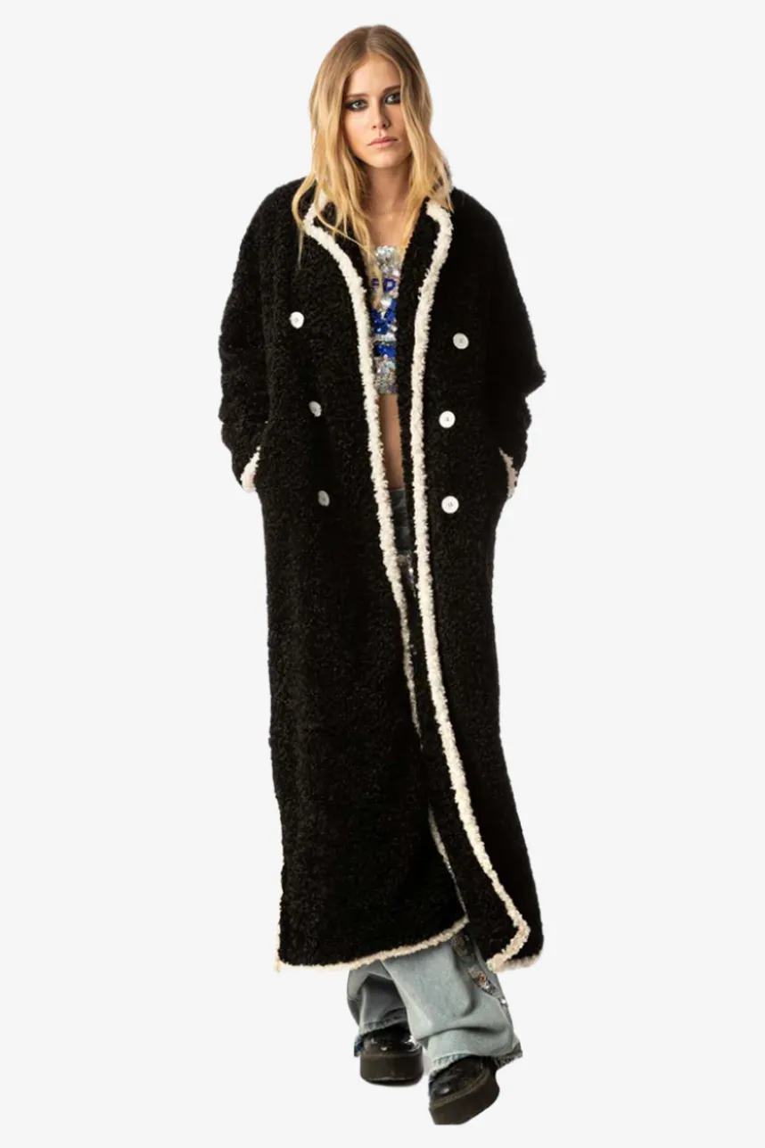 I Don't Give a Chic Eco Lamb Fur Long Coat