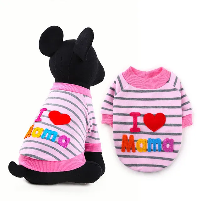 I love papa and mama  winter  Dog Clothes