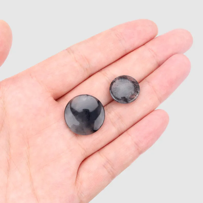 Ink Colored Natural Jade Round Hidden Eye Buttons for Chinese Tang Suit 12pcs