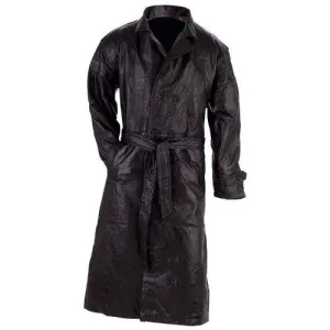 Italian Stone GFTR Genuine Leather Fully Lined Trench Coat GFTR Free Shipping