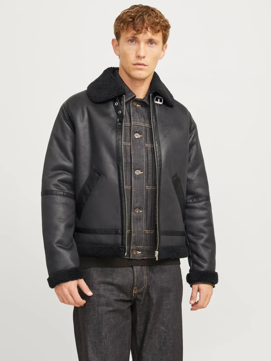 Jack Jones Cole Aviator Jacket Black