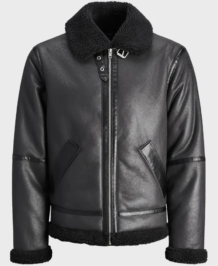 Jack Jones Cole Aviator Jacket Black