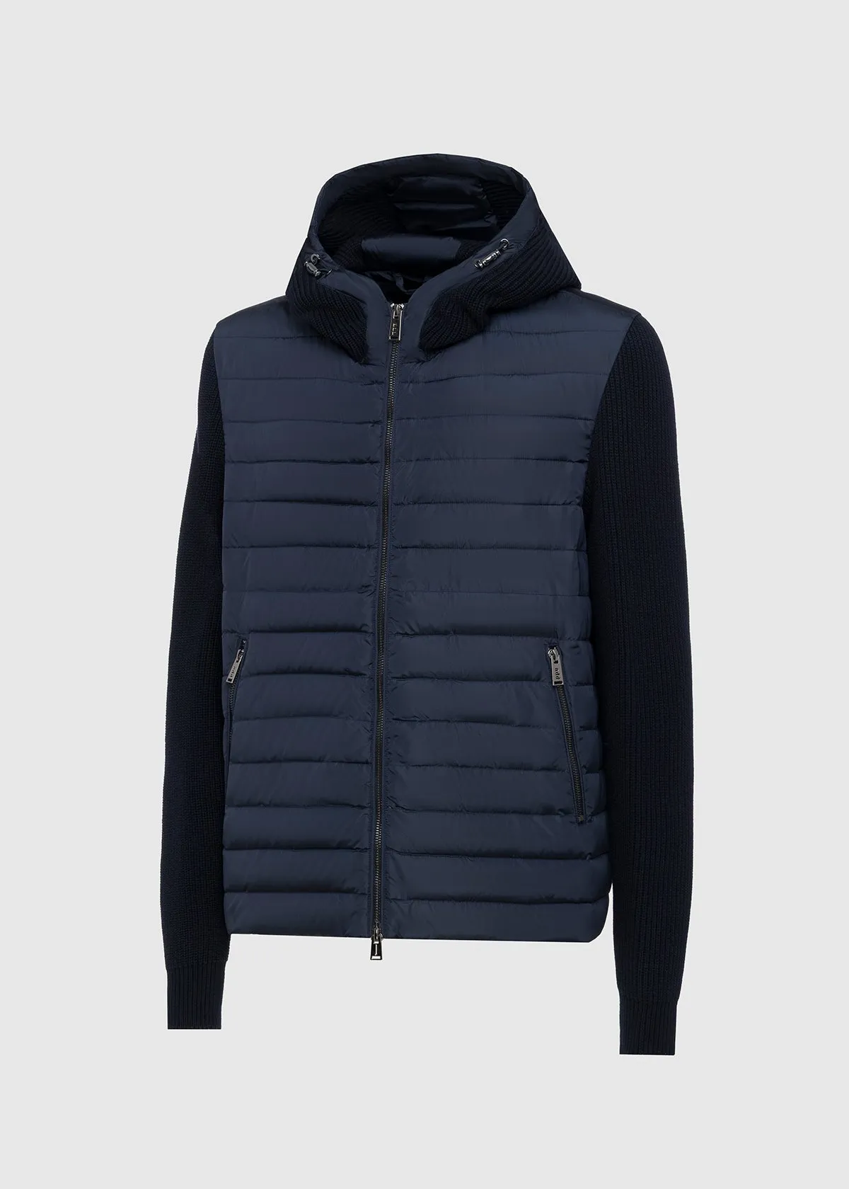 JACKET WITH KNITTED SLEEVES