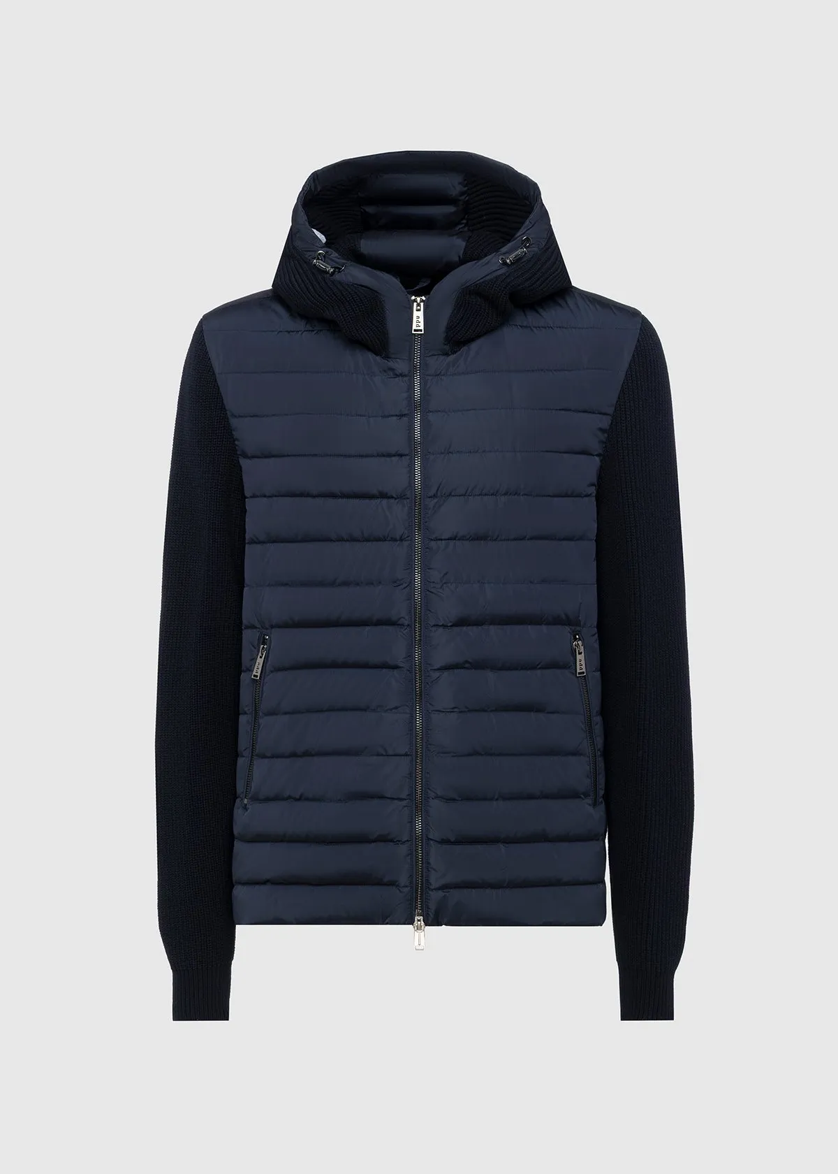 JACKET WITH KNITTED SLEEVES