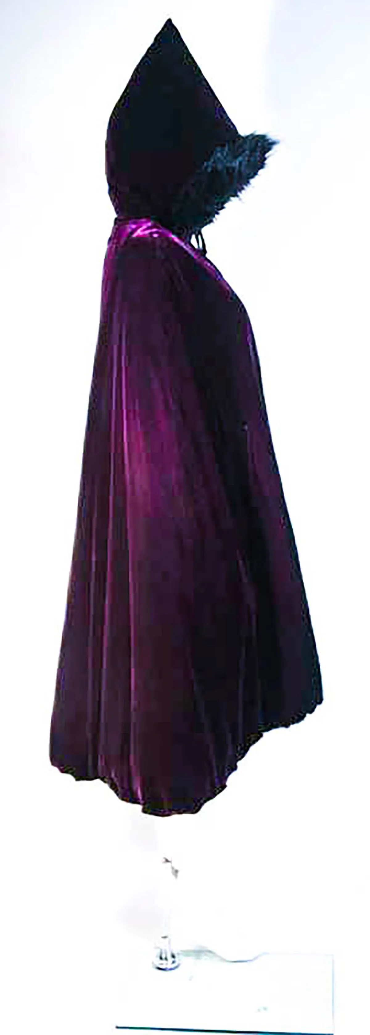 JEAN PAUL GAULTIER Purple Velvet Puff Cloak with Pointed Hood Size 42