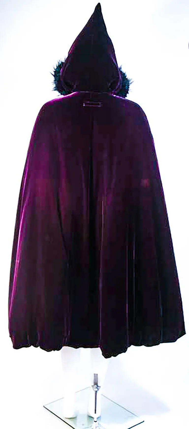JEAN PAUL GAULTIER Purple Velvet Puff Cloak with Pointed Hood Size 42