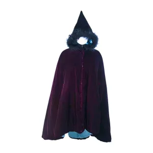 JEAN PAUL GAULTIER Purple Velvet Puff Cloak with Pointed Hood Size 42