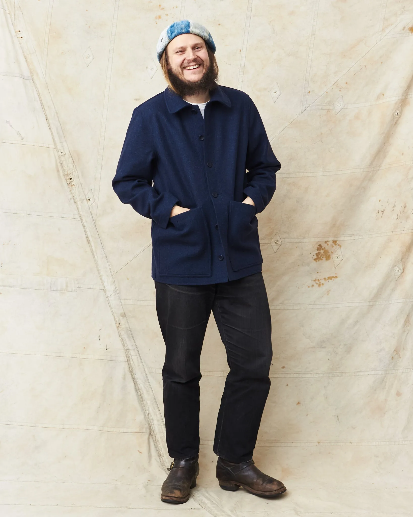 Jernvirke Highwind Felted Wool Jacket Navy