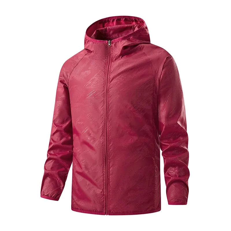 JNLN Men Women Hiking Jacket Waterproof Sun Protection Windbreaker Unisex Camping Climbing Outdoor Rain Coat Portable Clothes
