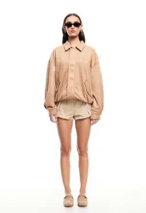 KENNY BOMBER - CHOCOLATE SUEDE