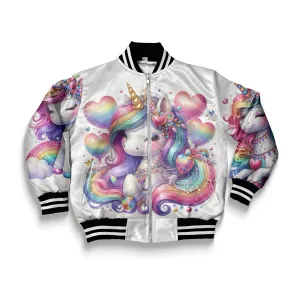 Kids Unicorn Silh Bomber