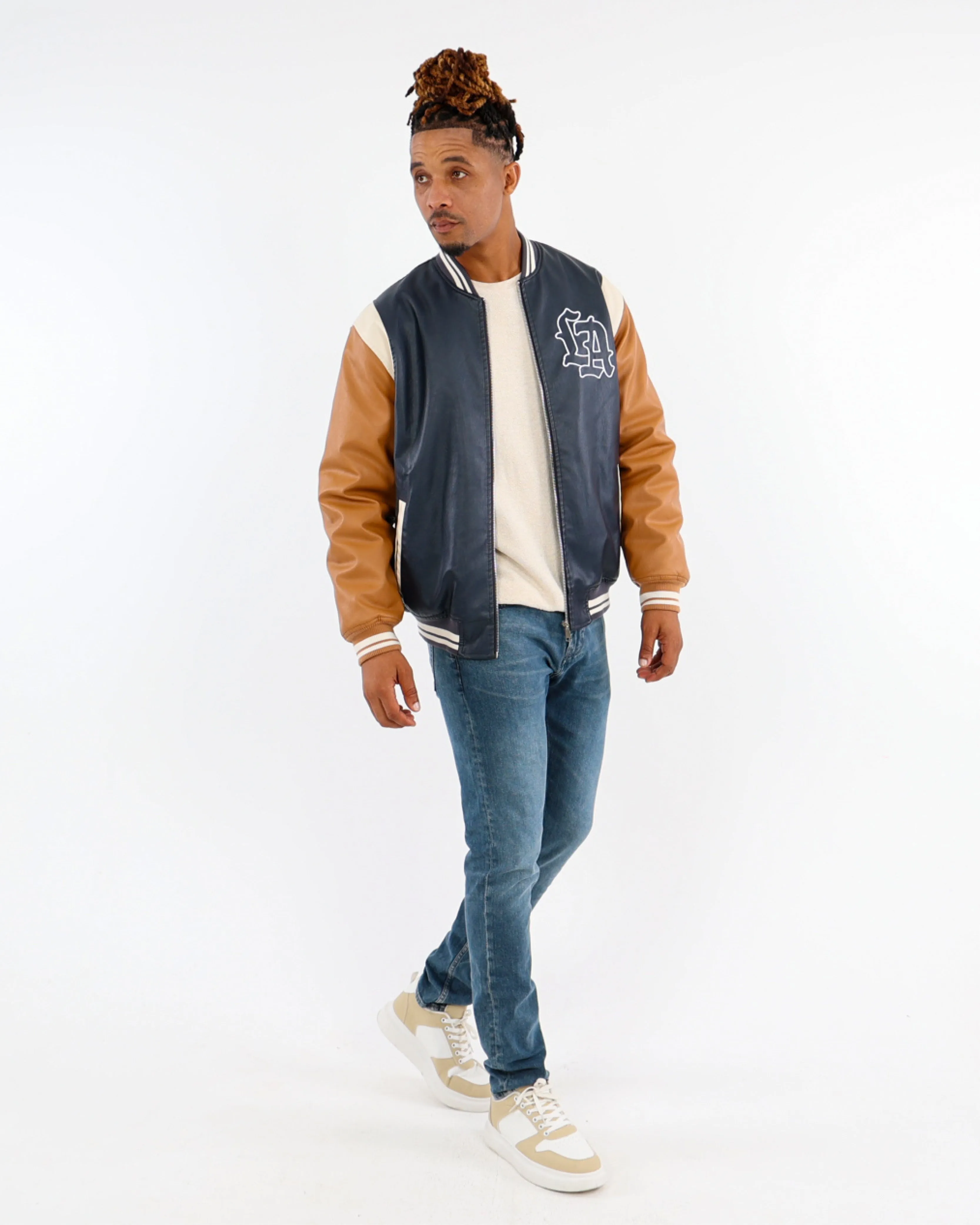 LA Embroidered Baseball Jacket