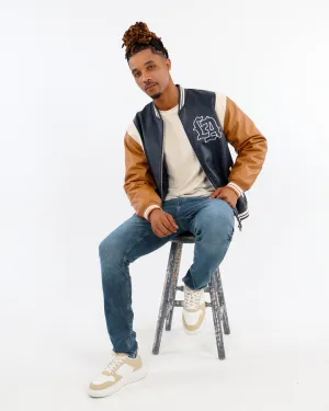 LA Embroidered Baseball Jacket