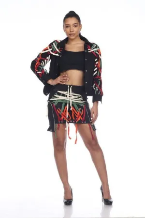 LACE UP DETAILED JACKET