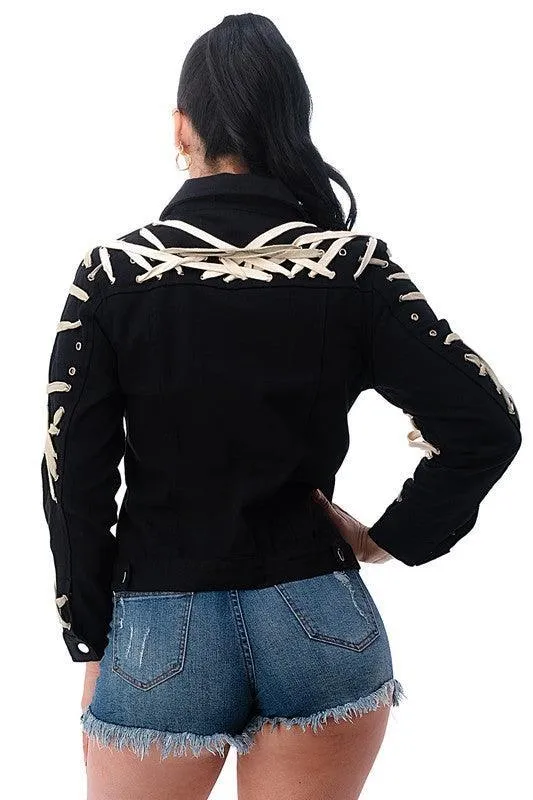 LACE UP DETAILED JACKET