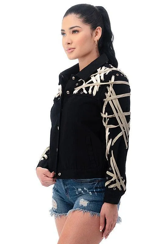 LACE UP DETAILED JACKET