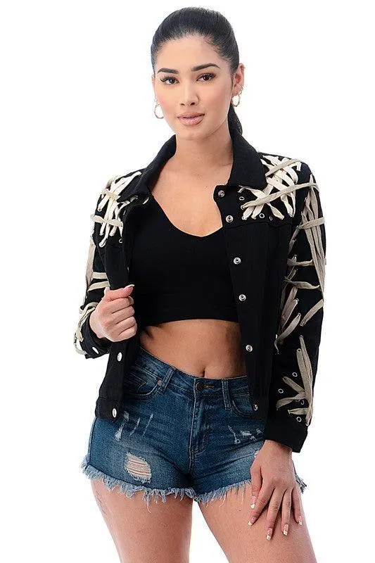 LACE UP DETAILED JACKET